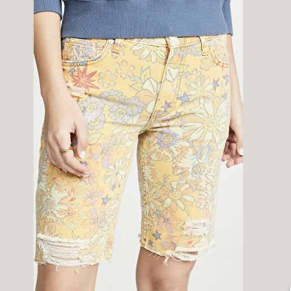 alani printed cutoff shorts